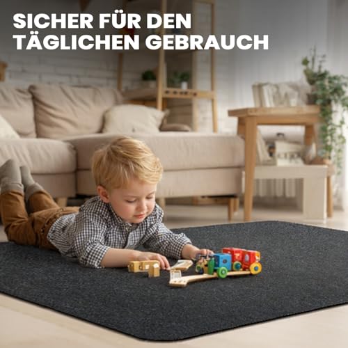 COSYLAND Bodenschutzmatte Bürostuhl 90×120cm – Schreibtischstuhl Unterlage – Bürostuhl Unterlage – Stuhlunterlage – Bodenschutzmatte Teppich – Fußbodenschutz Matte – Bürostuhlunterlage (Dunkelgrau)