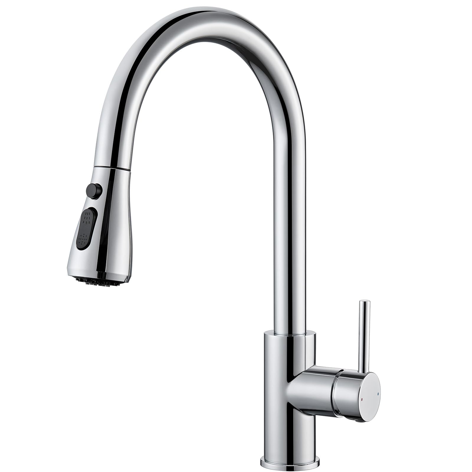 DERW Kitchen Tap, Kitchen Mixer Tap with Pull Out Sprayer, Swivel Spout with 3 Modes Spray, Stainless Steel Construction, Single Handle for Easy Control, Anti-Burst Hose, Quick Installation