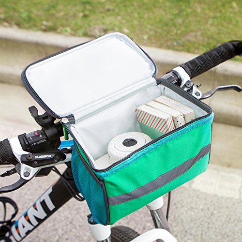 TINTON LIFE Waterproof Bicycle Handlebar Bag with Transparent Pouch and Adjustable Strap High-capacity Cycling Front Pack (Black)