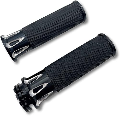 Miniatura 2 de D1M - Empuñaduras de manillar de motocicleta de 1 pulgada, agarre de hélice de 0.965 in y 1.024 in para Harley FX XG XLH FXDWG VRSCAW (negro)