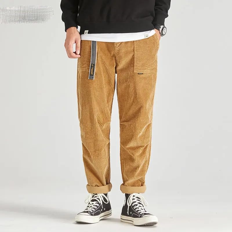 Loose Corduroy Harem Pant Autumn Winter Men's Streetwear Trousers Vintage Khaki Baggy Pants Male Cargo Pants Man2