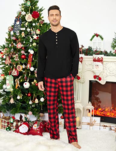 Ekouaer Family Christmas Pajamas Matching Sets Womens Mens Pjs Long Sleeve Sleepwear Holiday Lounge Sets