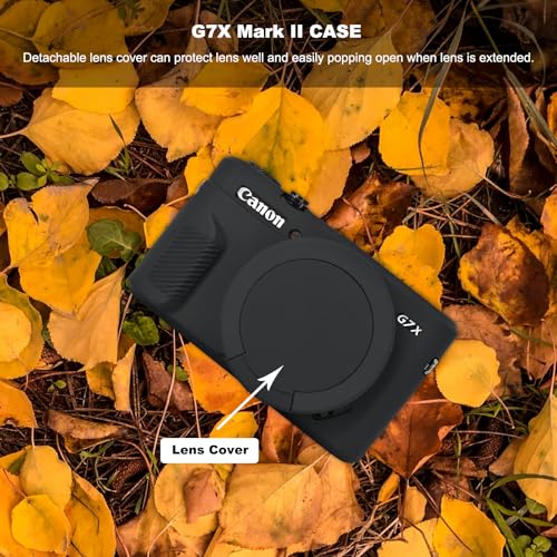Funda de silicona para cámara Canon PowerShot G7X Mark II negra miniatura 2