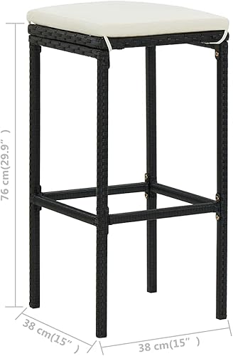 Miniatura 2 de bar Chairs,barstools,bar stools Set of 3,bar Table,sillas para barra de cocina,Bar Stools with Cushions 4 pcs Black Poly Rattanbar Stool,bar