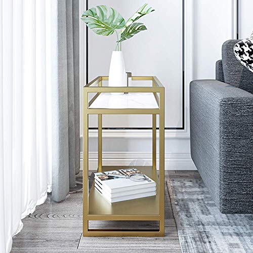 Bout de canapé en marbre noir double couche pour optimiser les petits salons - 3