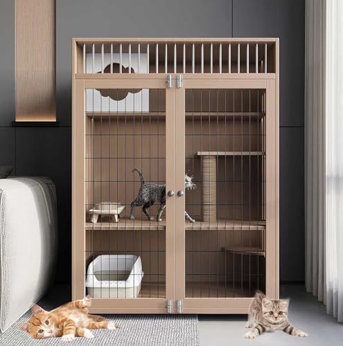 高級猫用囲い ケージ 猫 キャットゲージ DIY木製 多頭飼い猫の複数用のゲージ爪とぎポスト付き【AWdfcxm 幅90CM 高さ120CM 猫 ケージ3段】 大面積鉄メッシュ デザイン広々とした猫ハウス 便利なキャスター付きで移動ラクラク安定した頑丈な構