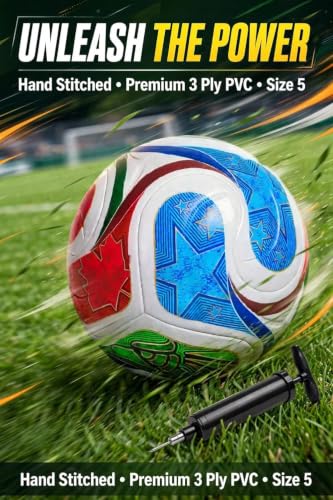 Image of Football Size no. 5 | Suitable for Kids & Adults | for Outdoors Professional use | High Performance, Light Weight, Well Stiched | with Pump & Needle.