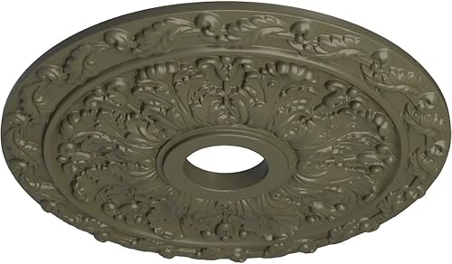 Vista 53 de Ekena Millwork CM19SP Medallón de techo de hojas de resorte, 19 7/8 "OD x 3 5/8" ID x 1 1/4 "P, imprimado en fábrica Imprimación de fábrica.