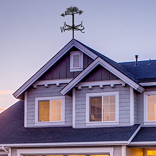 Kandishiex 201F00JG24FV20Z350S22 Shueneg Weather Vane Metal Weather Resistant Wind Direction Indicator Retro Creative Roof Weathercock Roof Decoration Accessories For Outdoor Garden Yard Patio Farm Ig thumb #3