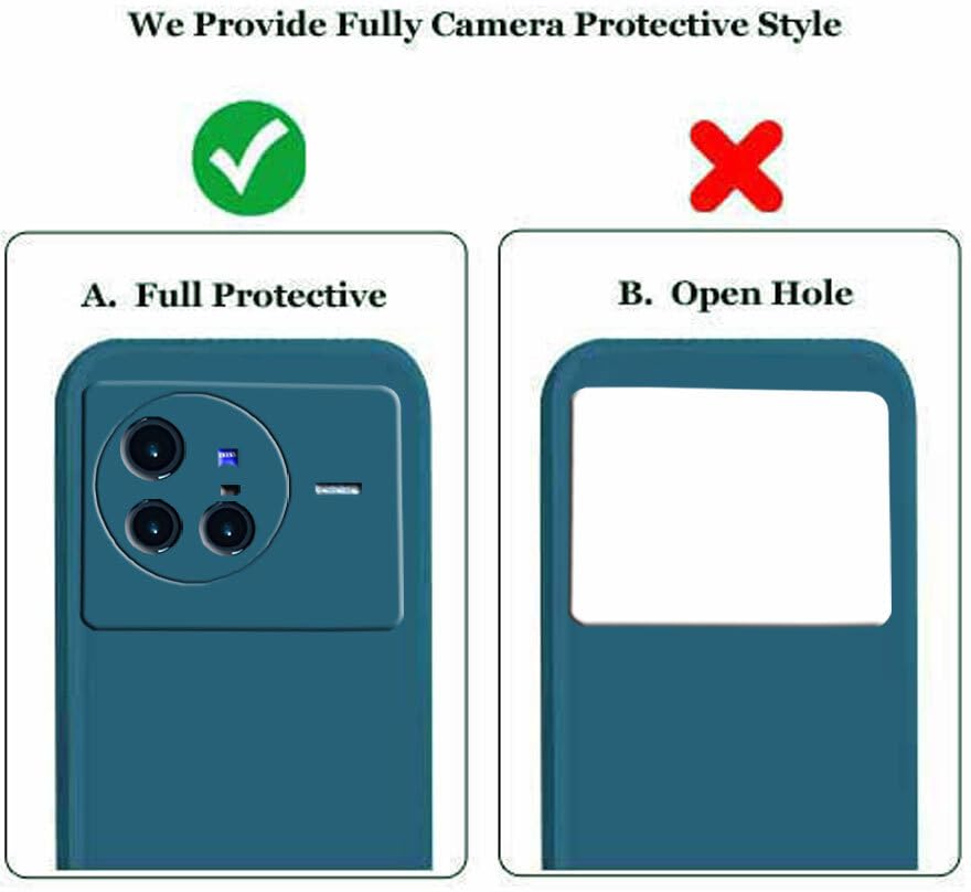 Image of A rtistque Liquid TPU Silicone Matte Shockproof Flexible with Camera Protection Soft Back Cover Case for Vivo X80 PRO 5G - Blue
