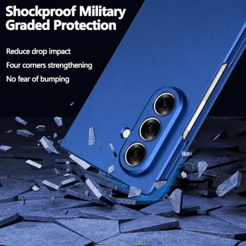 Image of TechTrendz Ultra-Thin for Galaxy Z Fold 8 Ultra Case, Full Body Case with Built-in Screen Protector, Shockproof Hard PC Protective Slim Matte Cover for Samsung Galaxy Z Fold 8 Ultra Back Cover - Blue