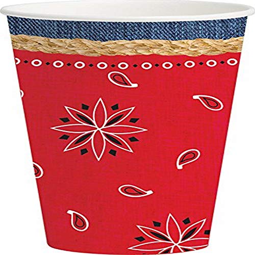 Creative Converting 8 Count Bandanarama Hot/Cold Cups, 12 oz, Red
