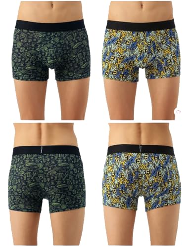 Image of Chromozome Men's Cotton Micro Modal Printed Trunk (MM4, Pack of 2)
