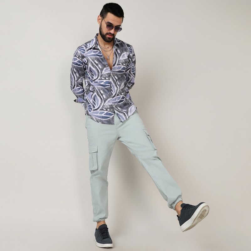 Image of CAHOOT Men's Twisted Crease Shirt for Casual Wear | Spread Collar | Long Sleeve | Button Closure | Shirt Crafted with Comfort Fit for Everyday Wear