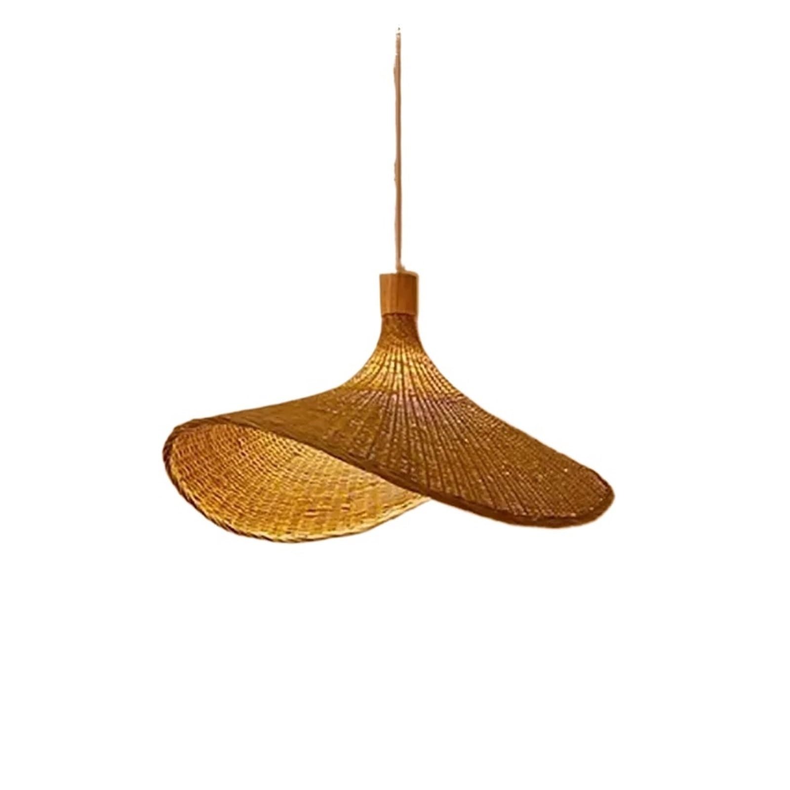 Rattan Lampshade Hand Woven Wicker lampshade Rattan Wicker Chandeliers Dining(D30CM)