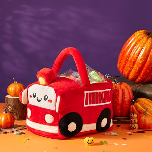 Ouksma Halloween Plush Treat Basket, Halloween Candy Basket, Trick-or-Treat Bag Easter Bag(Red Fire Truck) by Ouksma - Image 4