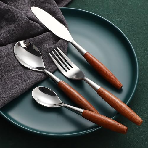 ESSONIO Besteck mit Holzgriff Besteck Set 10 Personen 40-stück Bestecksets Cutlery Set aus Edelstahl 18/8 Spiegelpoliertes Spülmaschinenfest Elegantes Tafelbesteck für Home Weihnachten-Essentials 3 ESSONIO Besteck mit Holzgriff Besteck Set 10 Personen 40-stück Bestecksets Cutlery Set aus Edelstahl 18/8 Spiegelpoliertes Spülmaschinenfest Elegantes Tafelbesteck für Home Weihnachten-Essentials