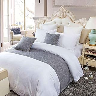 OSVINO Simple Solid Color Polyester Cotton Bedroom Guesthouse Bedding Protection Decor Bed Scarf