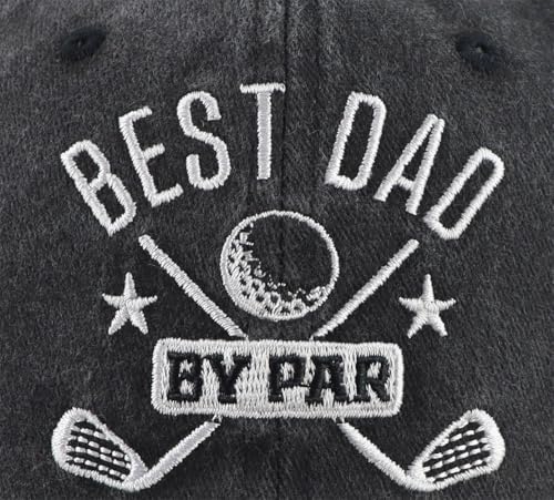 Image of Best Dad by Par Hats for Men, Adjustable Embroidered Golf Papa Baseball Cap