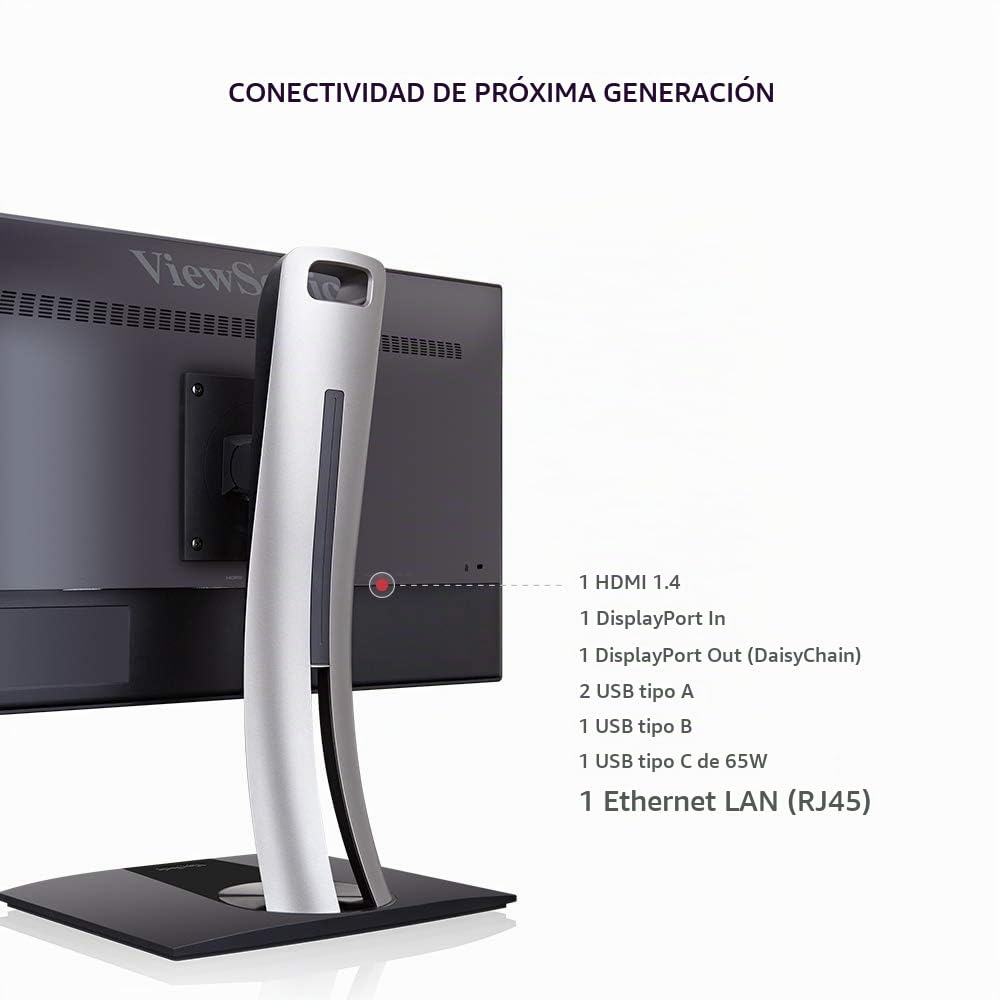 ViewSonic VP2768a Monitor Profesional 2K QHD de 27" 100% sRGB, validado por Pantone, USB Tipo C, HDMI, DP, Ethernet, para diseño gráfico, fotografía y edición de Video