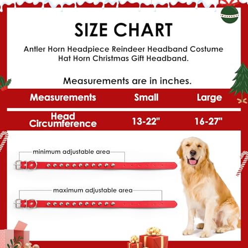 Disfraz Navidad con cuernos de reno y collar para perros M miniatura 3