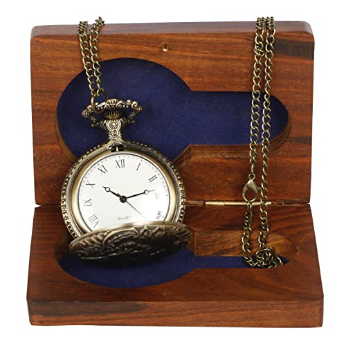 Reloj de bolsillo de tren antiguo de bronce para trajes clásicos y coleccionistas 3
