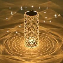 Rose Crystal Diamond Table Lamp Color Changing, Touch Control Creative Rose LED Ambient Night Light, Modern Bedside lamp Home Candlelight Dinner Decoration (16 Colors) Pack of 1