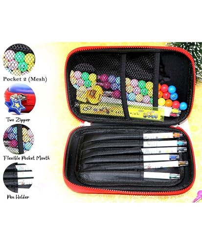 Image of LONGMIRE Plastic Pencil Box with Code Lock Pen Case Large Capacity Multi-Layer Multi-Function Storage Bag Secret Compartment Pencil Box for Kids- Multi-Color (Manchester Pouch)