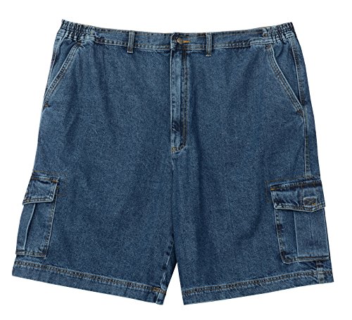 Full Blue Big Mens Denim Cargo Short (50)