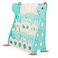 WDW Kids Bookshelf - Children's Plastic Bookcase Rack with Easy Access 4 Display Shelves for Nursery, Playroom, Kindergarten - 85 x 70 x 30 cm