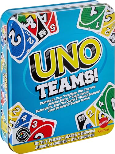 Mattel Games UNO Teams Juego de Cartas para niños, niñas y