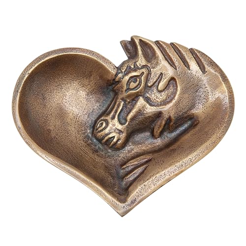 Antique Brass Horse Heart Dish - Small Bowl Tray...