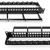 Enmane Patch Panel 24 Port Blank Keystone Patch Panel RJ45 Patch Panel with Smart Cable Management for 19 inch Rack Mount (Shielded)