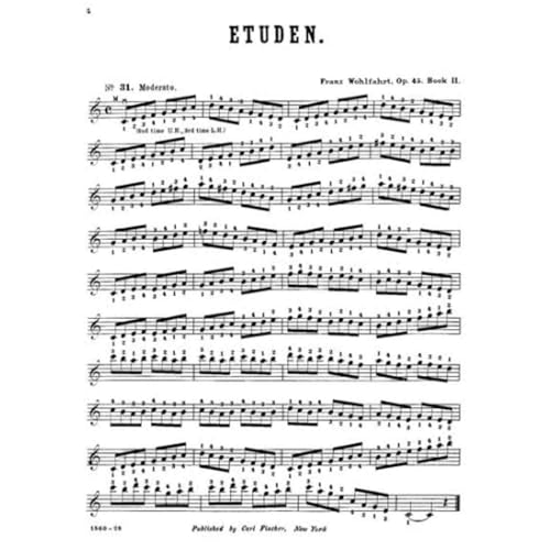 Sixty Etudes, op. 45, book 2, for violin; Franz Wohlfahrt (Carl Fischer) - image 2