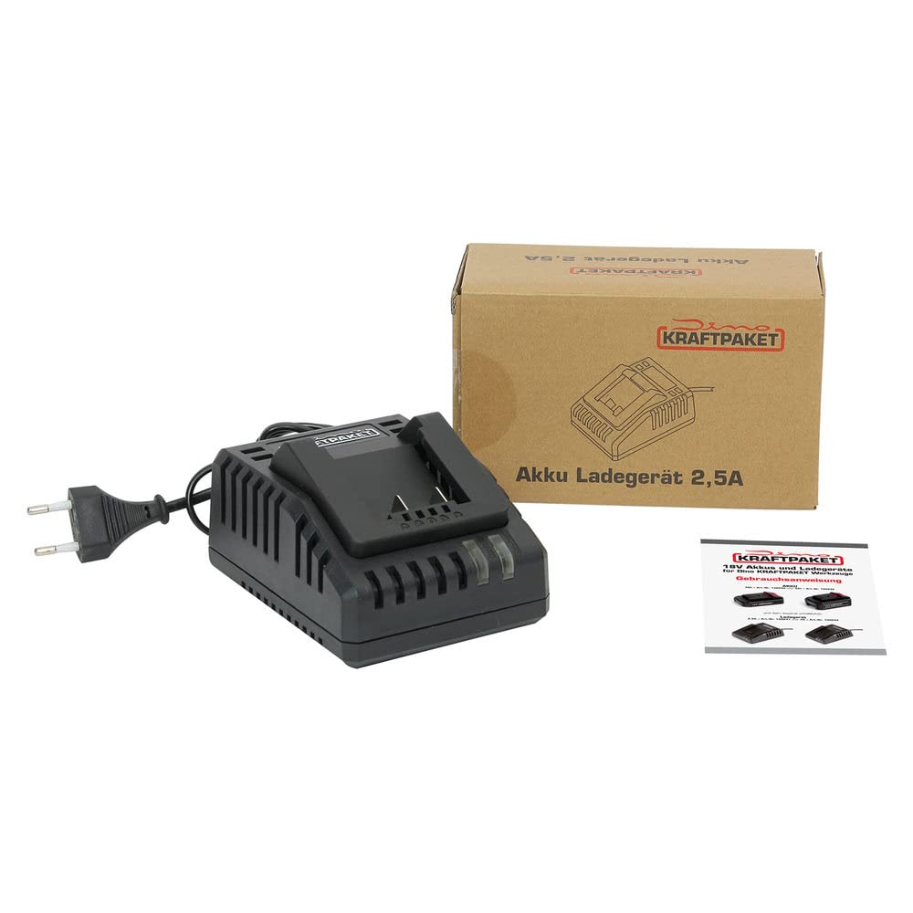 Dino KRAFTPAKET 18V-450W Akku Rohrreiniger elektrisch mit Rohrreinigungsspirale im Set mit 2Ah Akku und 2.5A Ladegerät Rohrreinigungsgerät geeignet für Rohrdurchmesser 19-76m