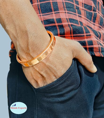 Image of SHINDE EXPORTS Heavy Pure Copper thick Bracelet Bangle Unisex Kada Solid Handmade Cuff for Men & Women