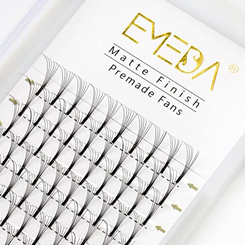 Premade Fans Volume Lash Extensions D Curl 0.10 13mm .10 6D Pre Fanned Russian Cluster Eyelashes by EMEDA (6D 0.10 D 13mm)