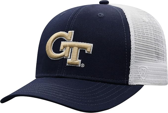 Collegiate Adjustable Trucker Hats (US Alpha One Size Georgia Tch)