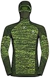odlo norge team Oeko-Tex Produktklasse II Odlo Herren Bl Top Facemask L/S Blackcomb Eco Langarmshirt, Lime Green - Space Dye, M EU