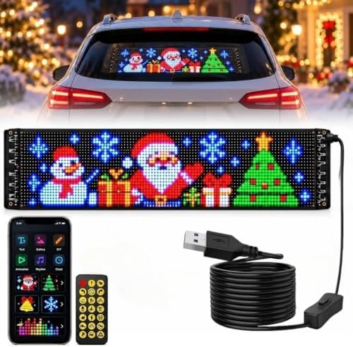 Amazon.com: Christmas LED Car Rear Window Display, Christmas Lights for ...
