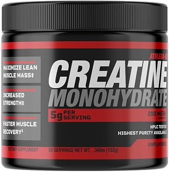 ATHLEAN-X X-CREATINE Pure Micronized Creatine Monohydrate Powder - Supports Muscle Strength, Power, and Recovery - Gluten-Free, Non-GMO, Performance Enhancing Supplement 30 Servings
