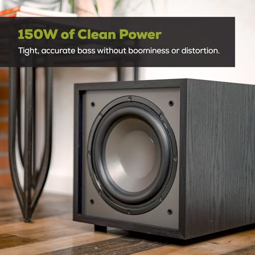 Image of Dayton Audio Classic CS800 - 8 inch 150W Powered Subwoofer with Class-D Amplifier, Deep Bass and Clean Design for Home Theater & Music - Black