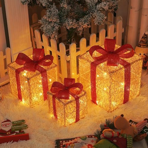 Décorations de Noël à LED : boîte lumineuse de vacances maison - 4
