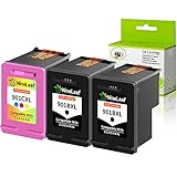 NineLeaf Remanufactured Ink Cartridge Compatible for HP 901XL 901 XL use with Officejet 4500, J4524, J4540, J4550, J4580, J4624, J4680 Printer High Yield (2 Black, 1 Tri-Color, 3 Pack)