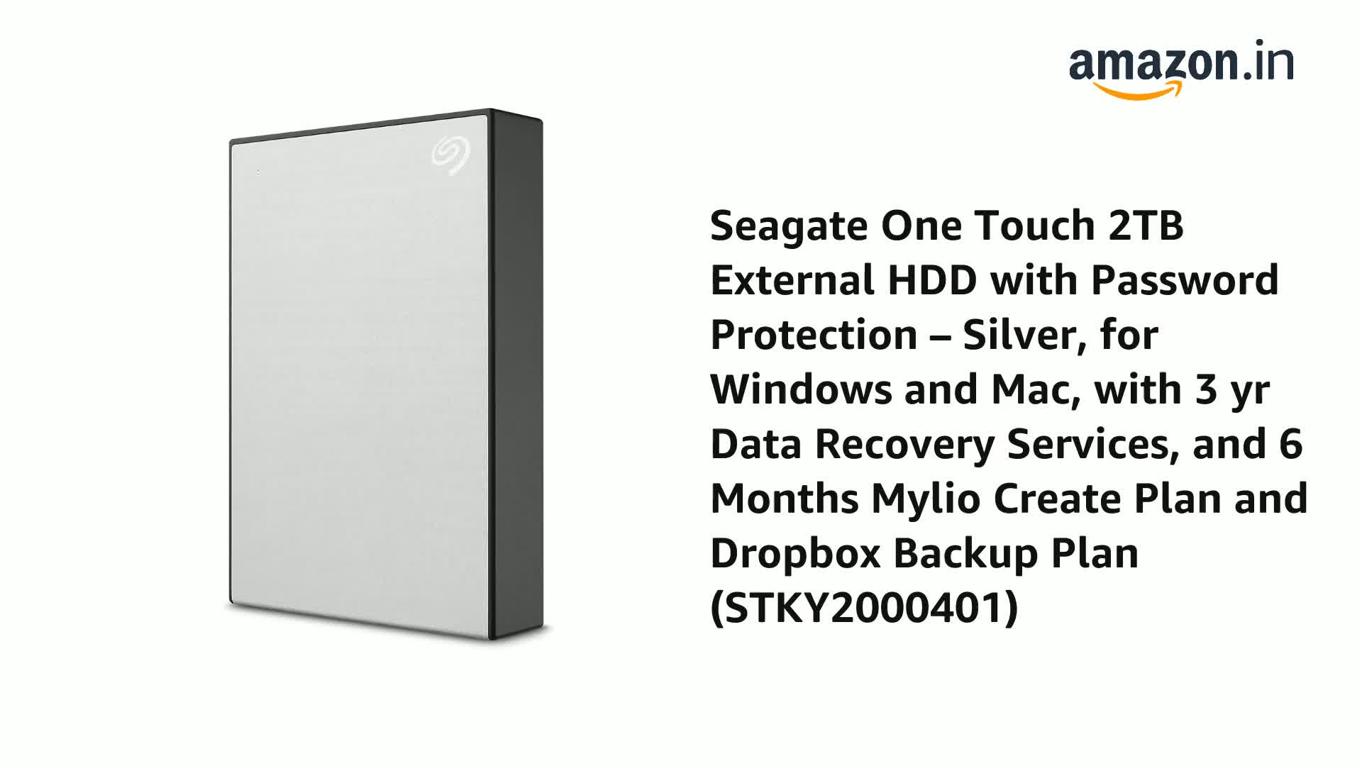 Seagate One Touch 2TB External HDD with Password Protection