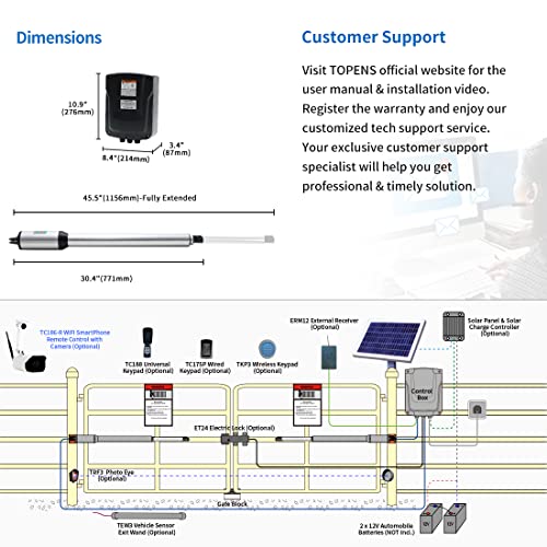 Casar Hj4022 Dual Swing Gate Opener Light Duty Automatic Gate Motor For Double Swing Gate Up To 12Ft Per Arm, Electric Driveway Gate Operator Ac Powered With Remote Control Kit Solar Compatible #TOP5