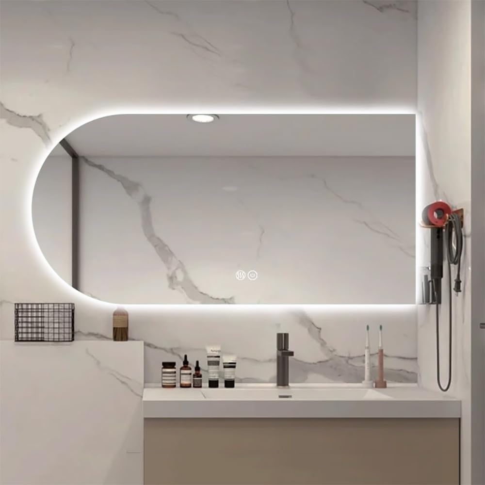 Miroir antibuée tactile grand format 130 cm pour éliminer la condensation