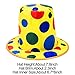 Wittocs Clown Hat Polka Dot Top Hat for Circus Parties Carnivals Rainbow Halloween Cosplay Party