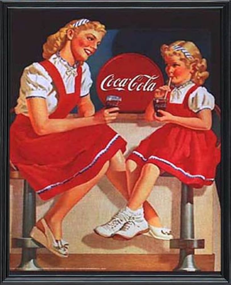 Coca-Cola レトロ広告 フレーム付き Coca-Cola レトロ広告 フレーム付き