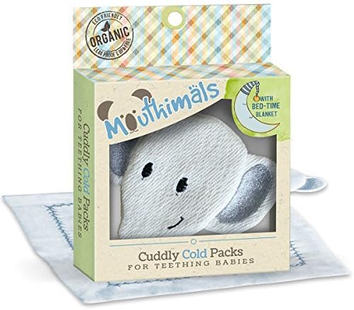 Mouthimals Organic Baby Frozen Teether Cuddly Elephant with Bedtime Blanket